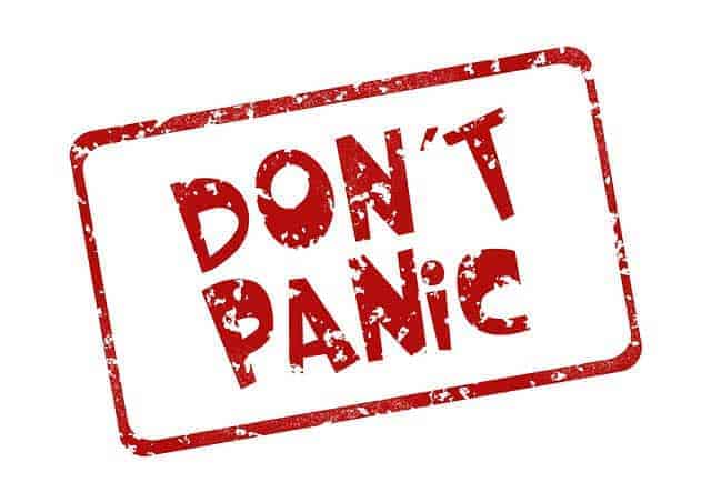Photo of sign saying Don't Panic to illustrate treatment for panic attacks in Houston, TX 77006