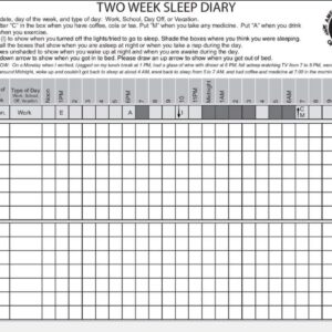 2 week sleep diary